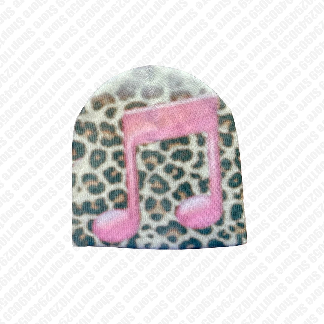 Y2k 2000s Hat Beanie Emo Winter Accessories Harajuku Print Cute Beanies Men's Caps Vintage Gothic Trend Funny Hats Punk Women's