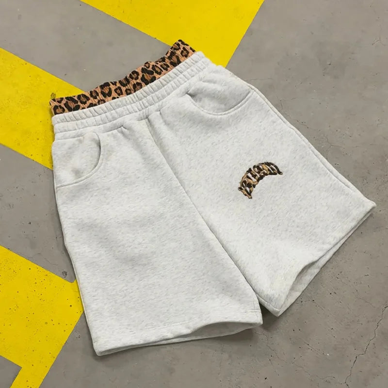 Grey Leopard Lined 3-Piece Sweatsuit Set