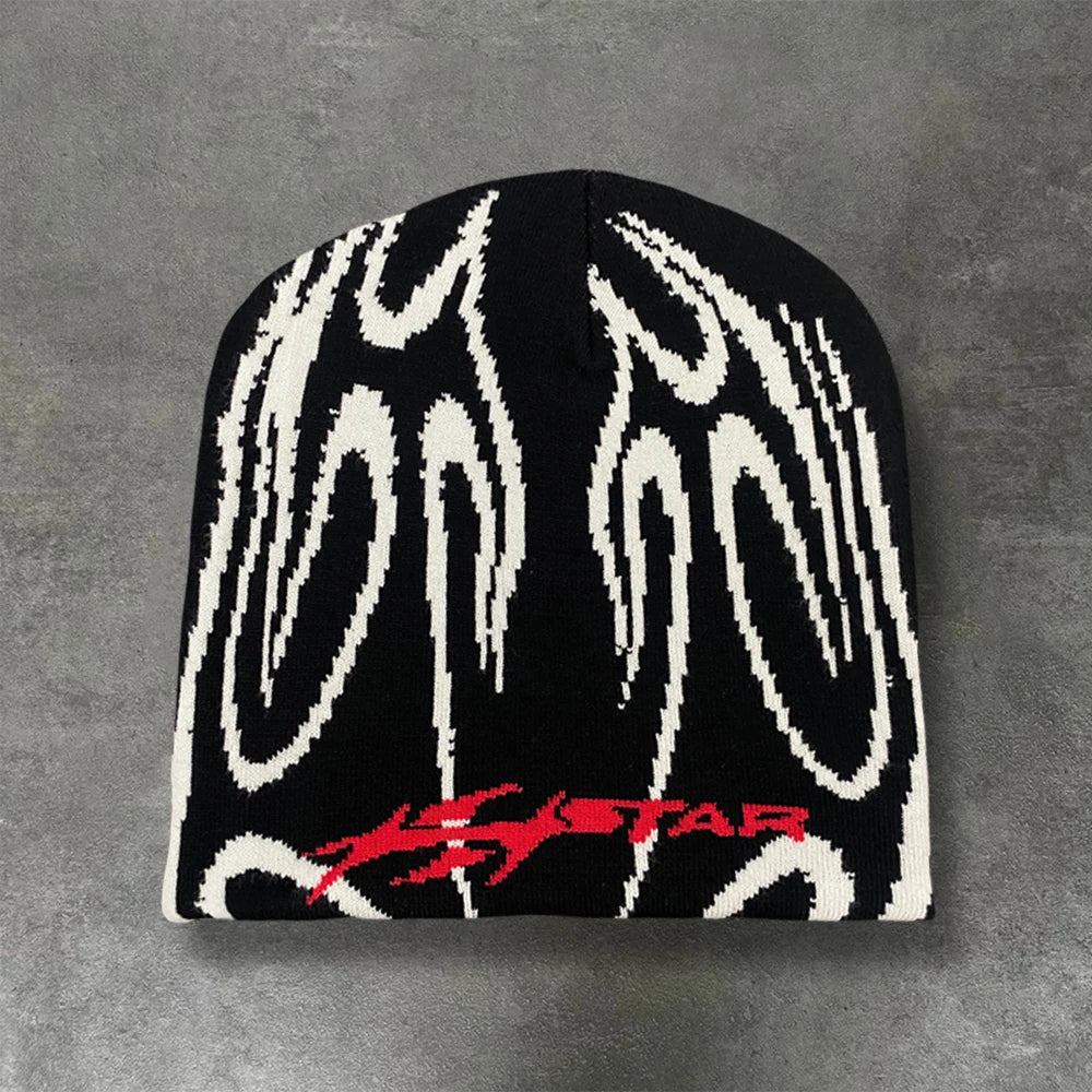 Casual Hip-Hop Street Style Striped Jacquard Pullover Hat Trendy Warm Stylish Cool Design