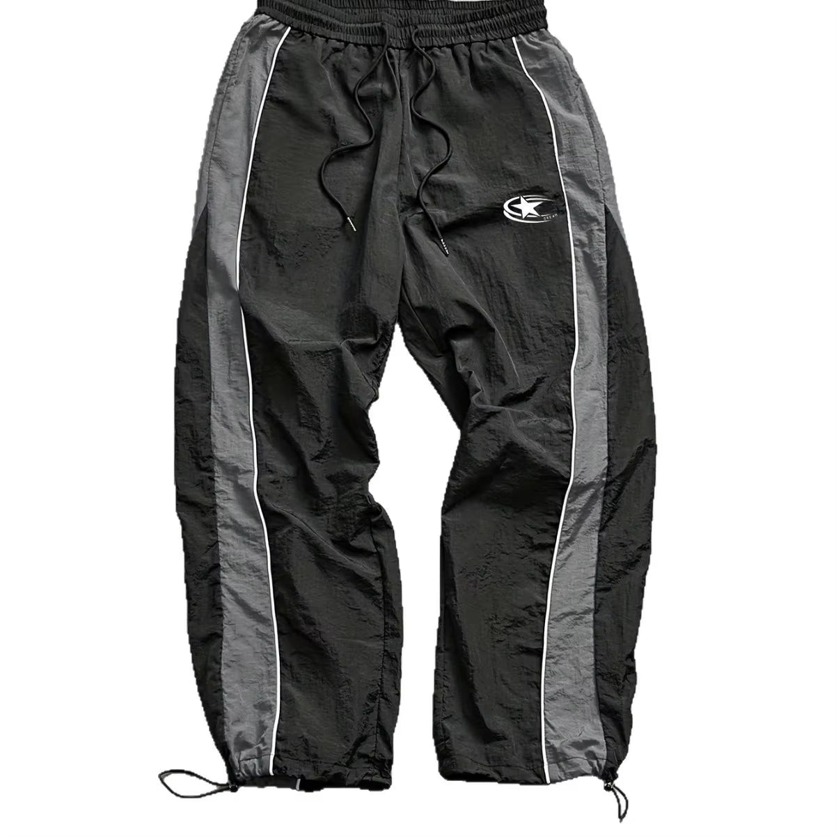 Men'S Casual Quick Dry Printed Outdoor Mountain Climbing Loose Fleece Lined Cargo Pants Autumn Summer Long Polyester