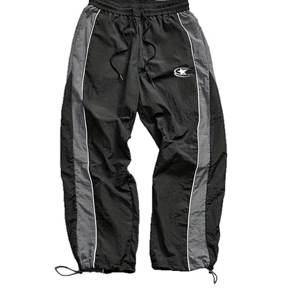 Men'S Casual Quick Dry Printed Outdoor Mountain Climbing Loose Fleece Lined Cargo Pants Autumn Summer Long Polyester