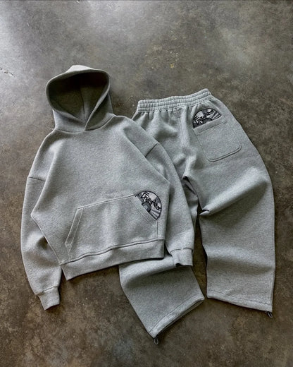 Embroidery Design Oversized Hip Hop Gothic New American Y2K Punk Streetwear Men Suit Harajuku Casual Loose Sports Jumper Hoodie