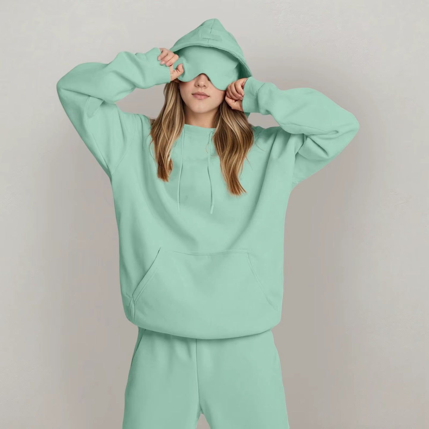 Casual Loose Long Sleeve Solid Color Sweatshirt Women'S Autumn Winter Fashion Comfortable All-Match Simple Design Hoodie