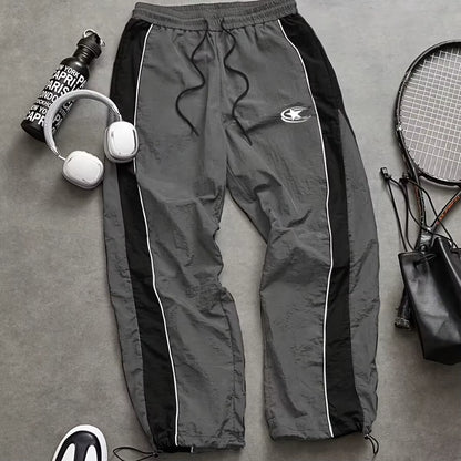 Men'S Casual Quick Dry Printed Outdoor Mountain Climbing Loose Fleece Lined Cargo Pants Autumn Summer Long Polyester