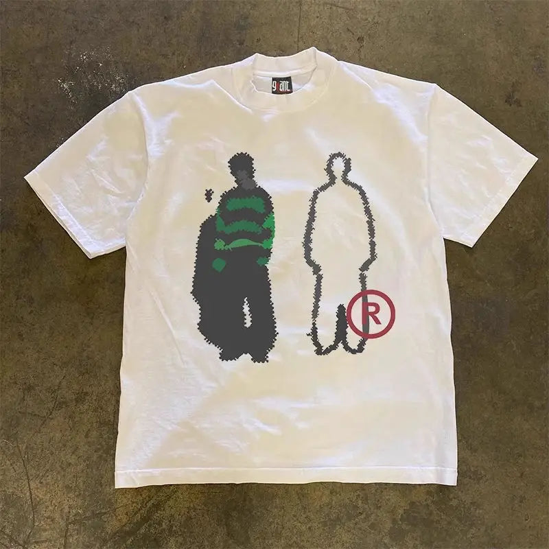 Fashion Y2K Hiphop Print 100% Cotton Men Women T-Shirt Summer Autumn Daily Outdoor Sports Party Casual Loose Street Short Sleeve
