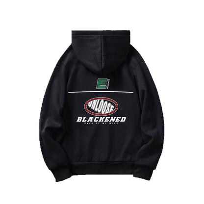 Retro Lazy Style American Racing Hat Print Sweatshirt Men'S Fashion Urban Spring Autumn Motorcycle Jacket Lightweight Mature...