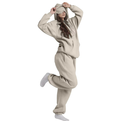 Casual Loose Long Sleeve Solid Color Sweatshirt Women'S Autumn Winter Fashion Comfortable All-Match Simple Design Hoodie