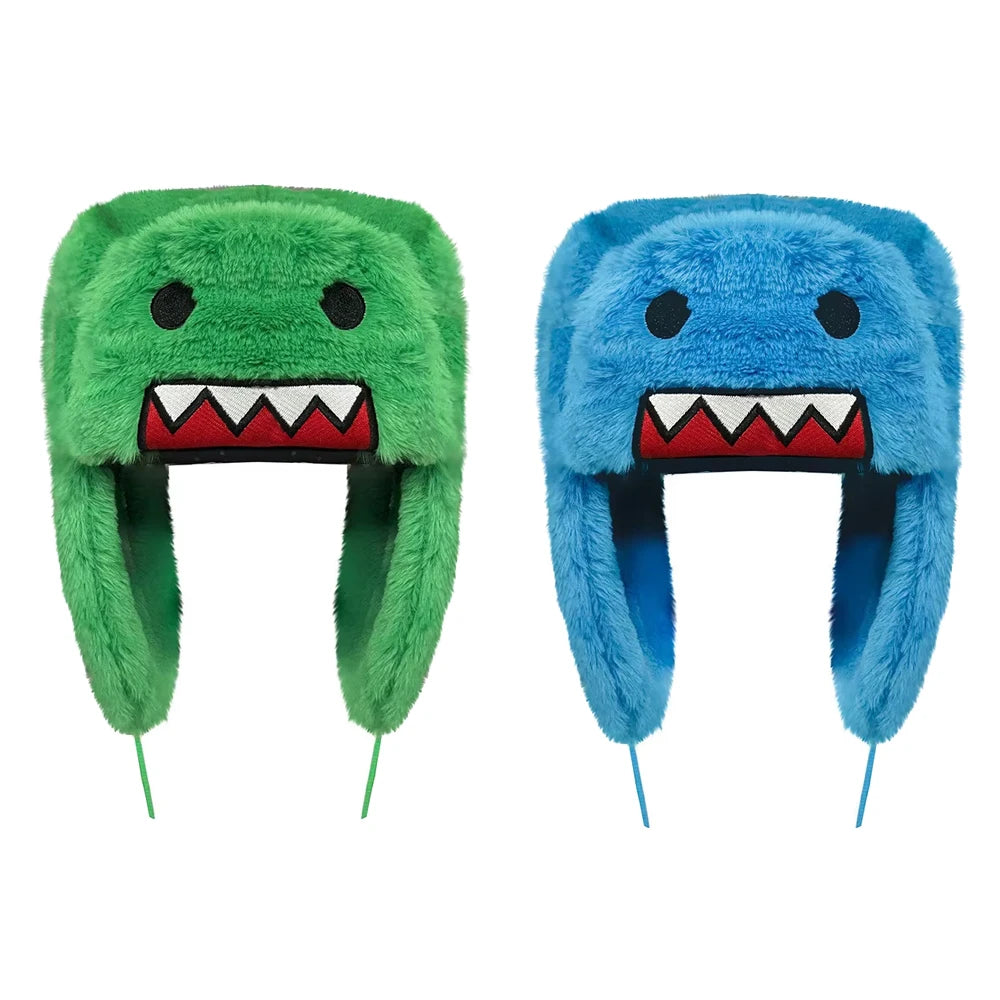 New Winter Warm Domo Kun Sprint Autume Brown Hat Ushanka Hat Cute Winter Hat for Boys Girls Kids Cartoon Anime Cap Gorras