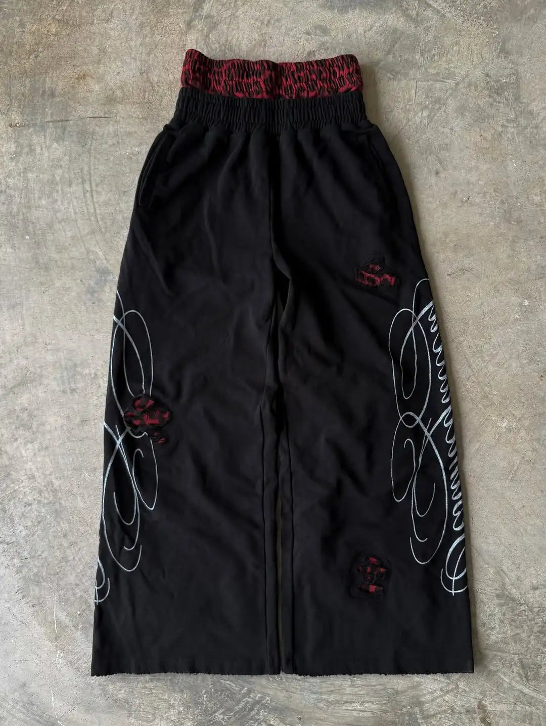Double Toe Ripped Printed Trousers Functional Tactical Functional Men and Women Advanced Jogging Drawstring Casual Sports Pants