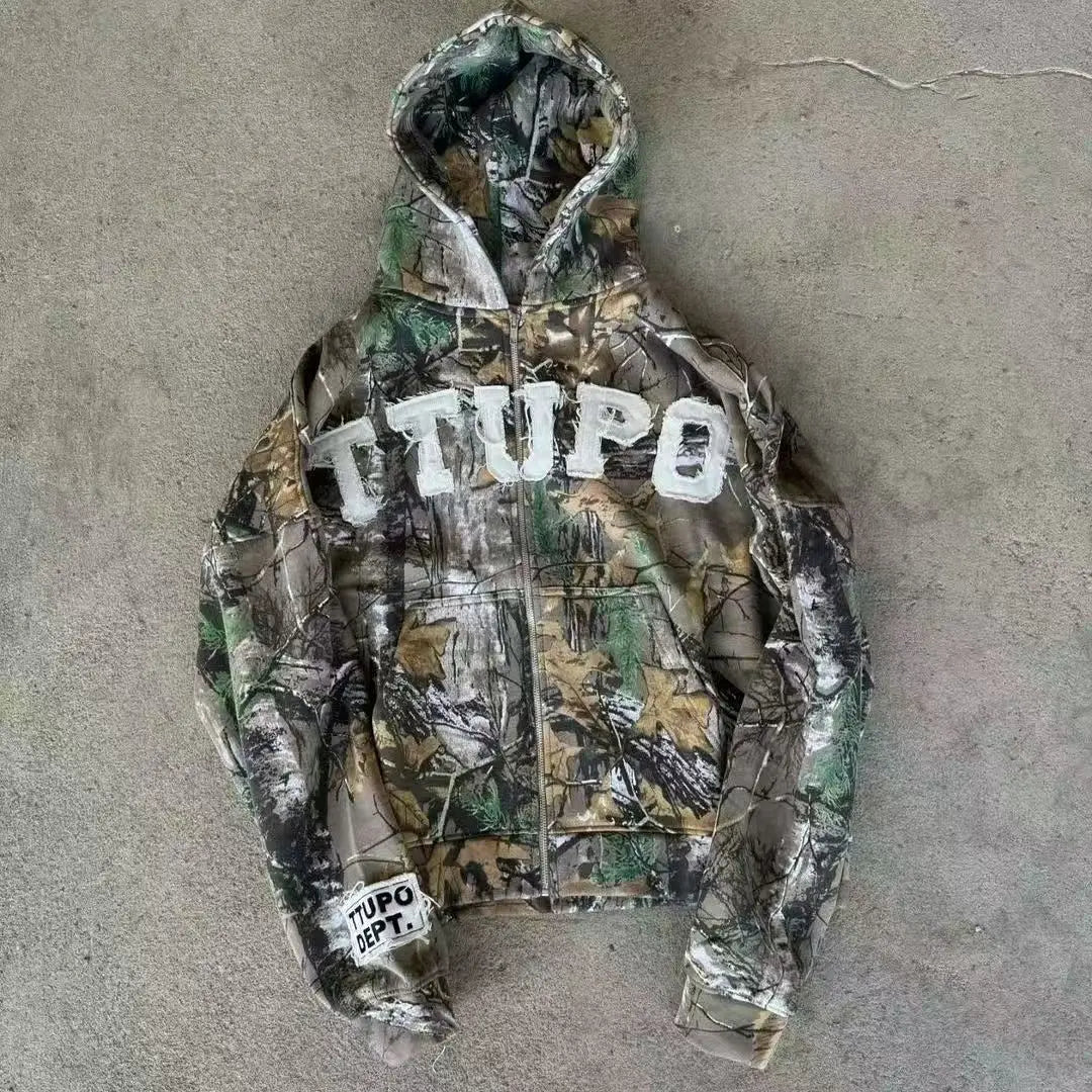 Y2K Mens Zip up Camo Tactical Cardigan Bombers Jacket Autumn New Man Letter Patchwork Motorcycle Hoodies Jackets Sudadera Hombre