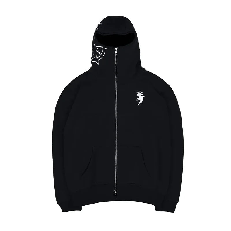 Men'S Clothing Zip up Hoodie Vintage Casual Pattern Oversize Hip Hop Punk Streetwear Clothing New in Hoodies & Sweatshirts ﻿