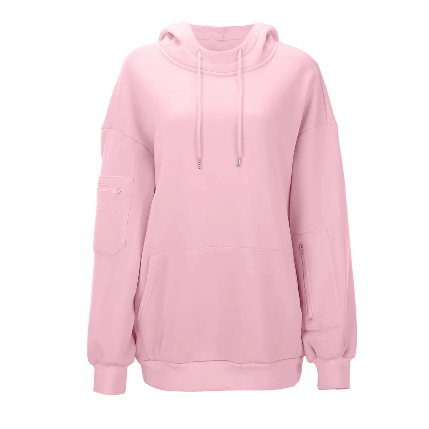 Casual Loose Long Sleeve Solid Color Sweatshirt Women'S Autumn Winter Fashion Comfortable All-Match Simple Design Hoodie