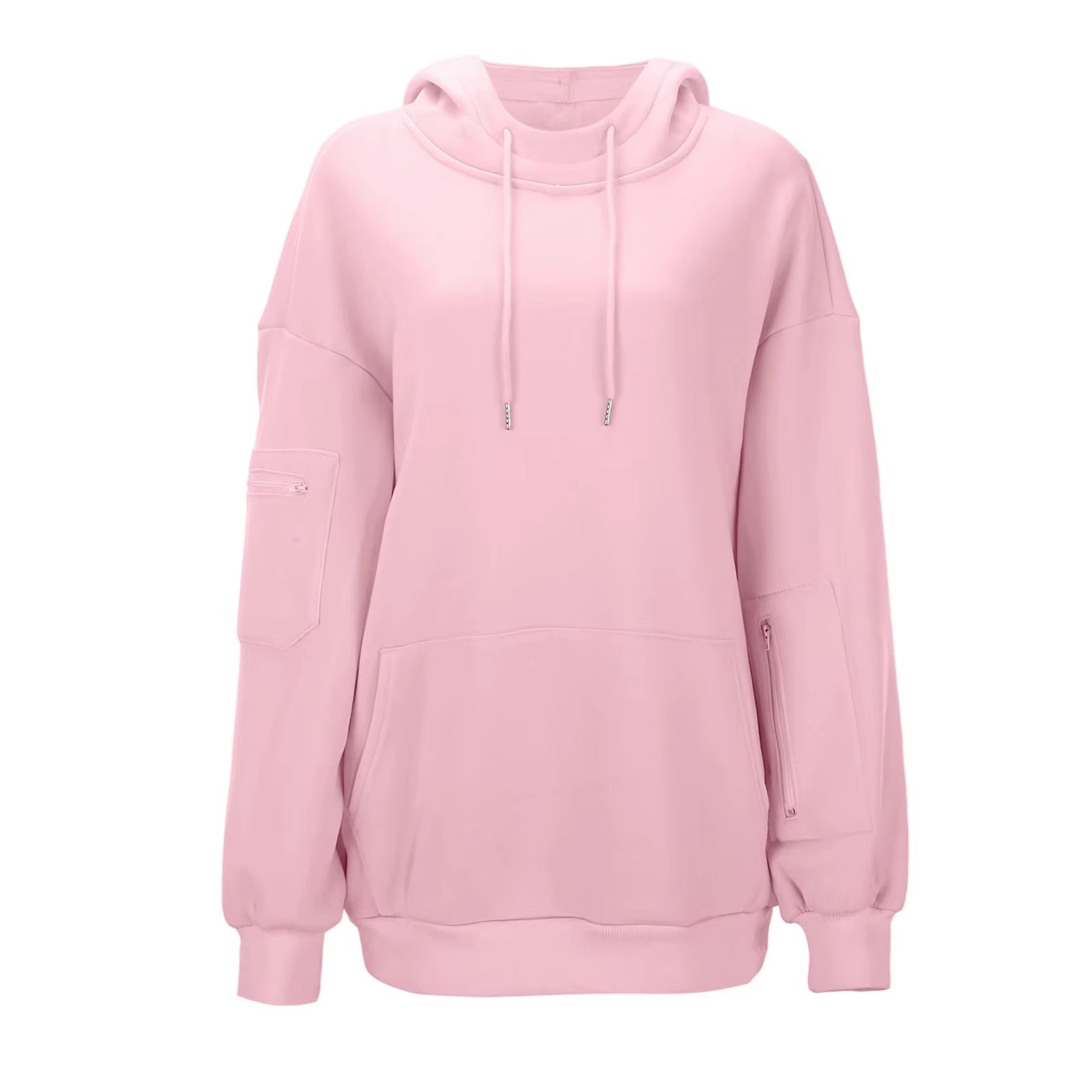 Casual Loose Long Sleeve Solid Color Sweatshirt Women'S Autumn Winter Fashion Comfortable All-Match Simple Design Hoodie