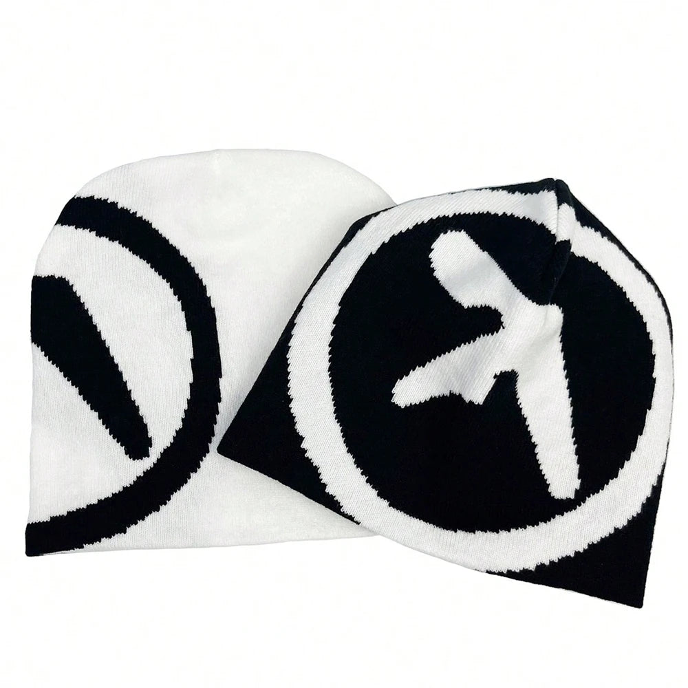 1Pc Gothic Women'S Hat Beanie Knit Star Streetwear Winter Fashion Wool Pullover Graphic Aesthetic Unisex Accessories