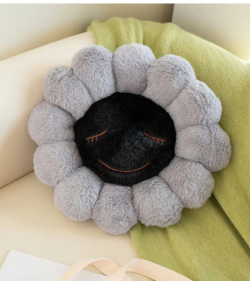 Flower Pillow Cushion Office Chair Ghost Devil Sunflower Plush Pillow Plant Petal Cushion Stuffed Toys for Girls Home Decor Gift