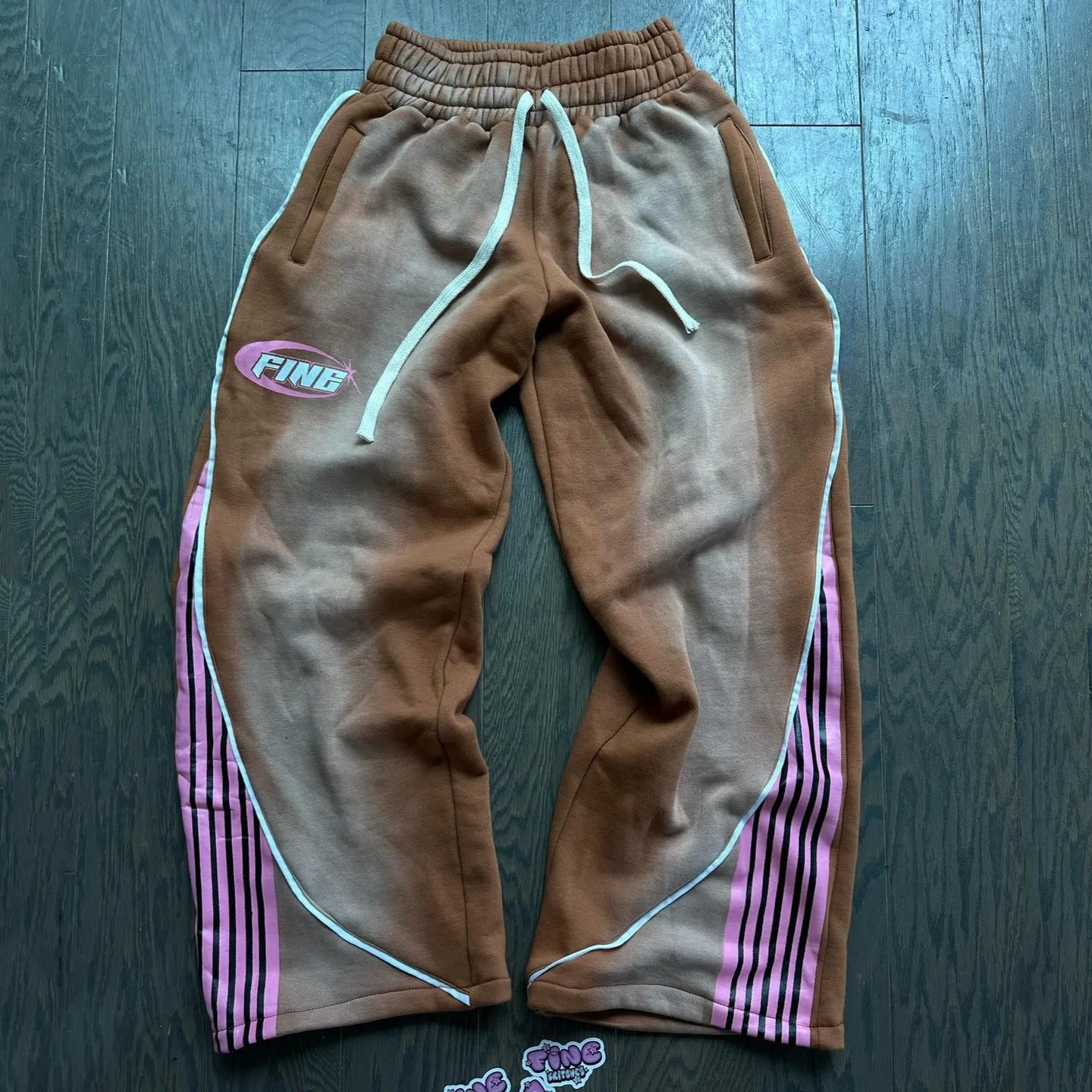 Y2K Fashion Stripes Pants New American Retro Hip Hop Men Women Jogger Drawstring Sweatpants Oversize Cargo Trousers Streetwear