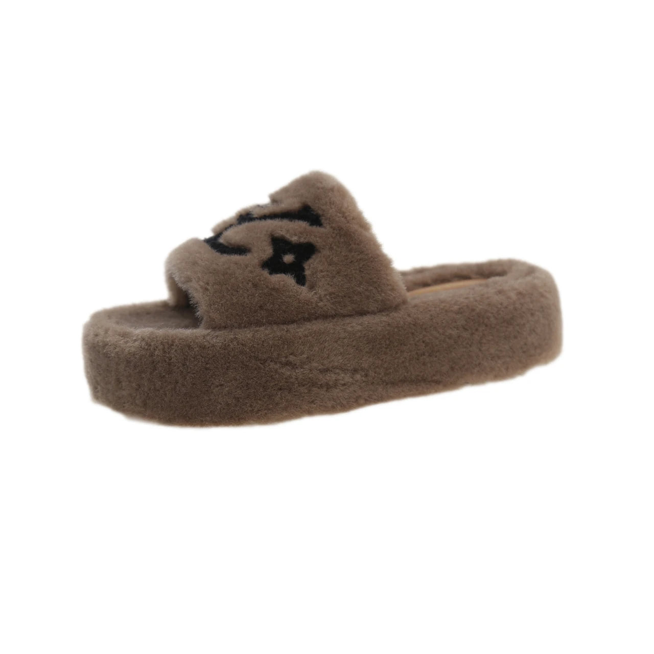 2025 New Popular Women'S Slippers Party Plush Summer New Best-Selling Furry Home Shoes Fur Flip Flops Female Slides Fur Shoes