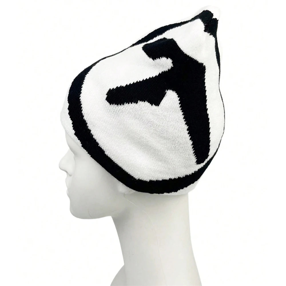1Pc Gothic Women'S Hat Beanie Knit Star Streetwear Winter Fashion Wool Pullover Graphic Aesthetic Unisex Accessories