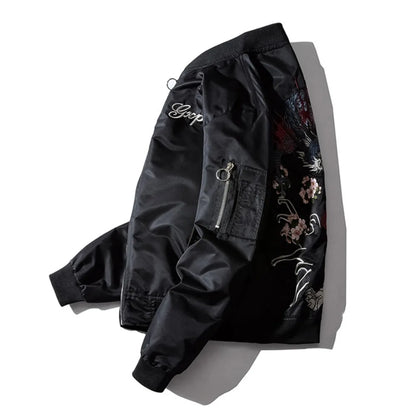 Sukajan Bomber Jacket Men Yokosuka Souvenir Japan Anime Embroidered MA1 Coat Dragon Tiger Boys Baseball Clothes Spring Autumn