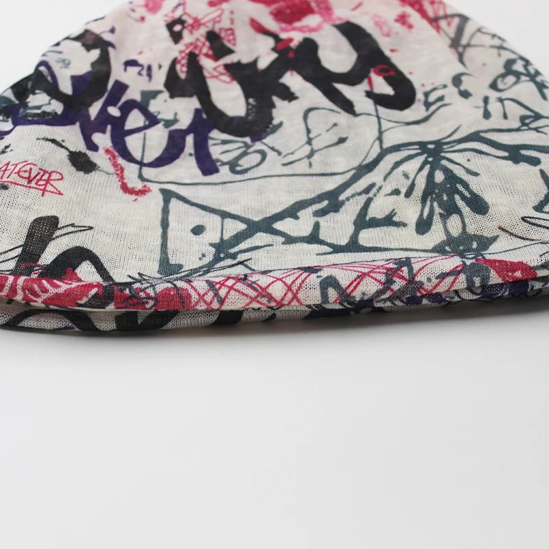 New Fashion Women Summer Letter Hat Colors Female Floral Warm Hat Scarf Autumn Girl Spring Beanie Bonnet Dance Beanies