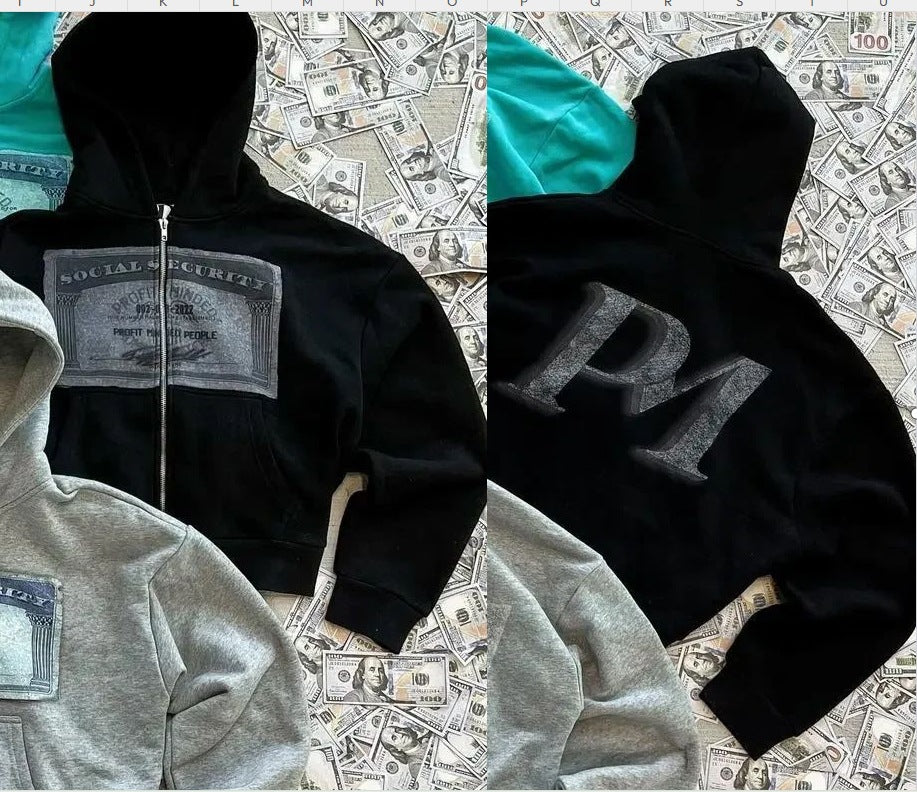 Profit-Minded Zip Up Hoodie