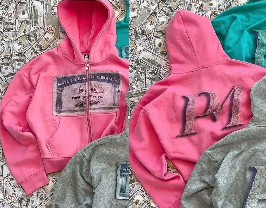 Profit-Minded Zip Up Hoodie