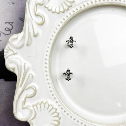 Antique Fleur De Lis Stud Earrings