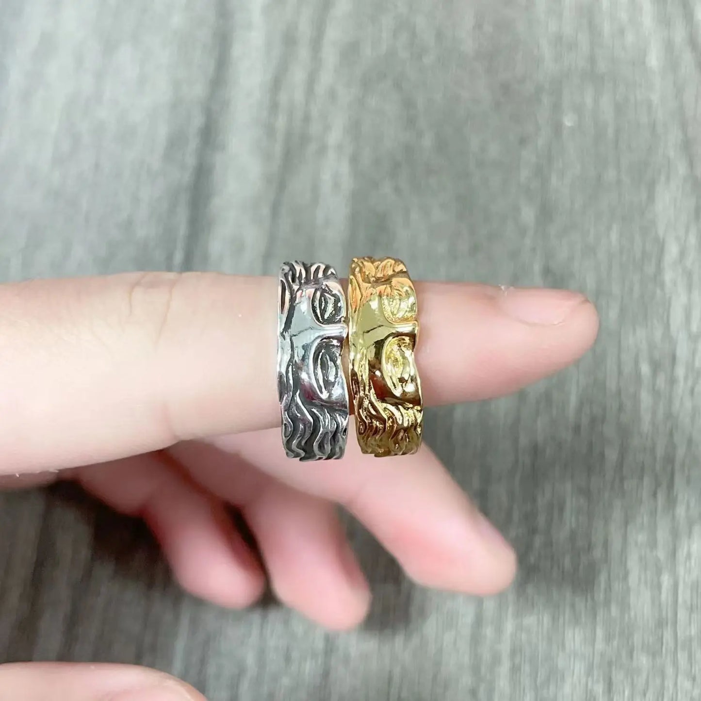 Creative Venus Half Mask Ring For Men Vintage Carving Opening Adjustable Ring Fashion Jewelry Gifts