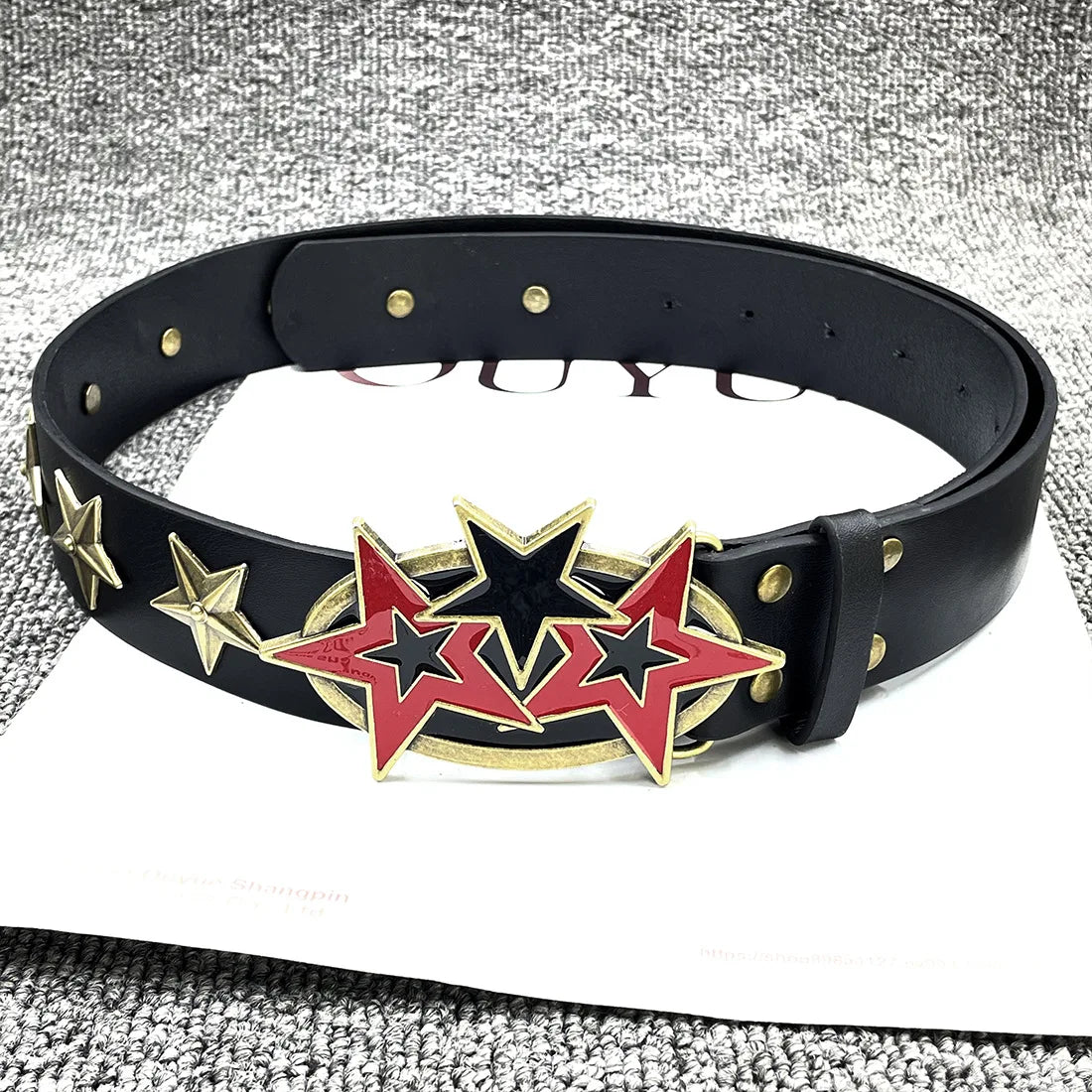 Fashion Hip Hop Y2K Retro Star Buckle Belt, Stylish Accessory for Jeans, Unisex Waistband for Men and Women, Trendy Fashion Belt
