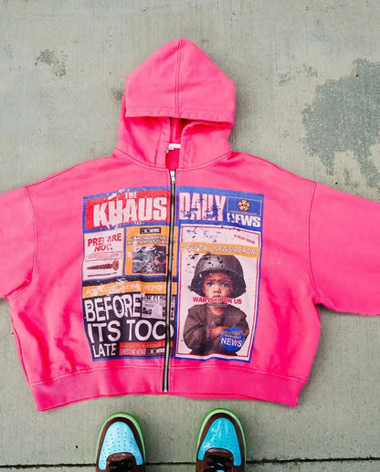 Y2k Streetwear Women Zipper Hoodie Harajuku Gothic Fashion Printed Pattern Casual Sportswear winter clothes women