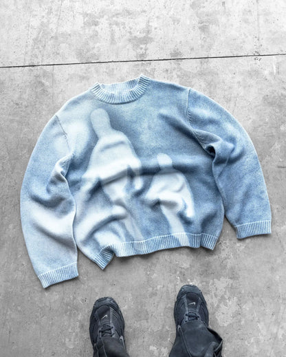 New style loose round neck pullover knit sweater Gothic retro street fashion hip-hop autumn and winter casual top Y2K clothing