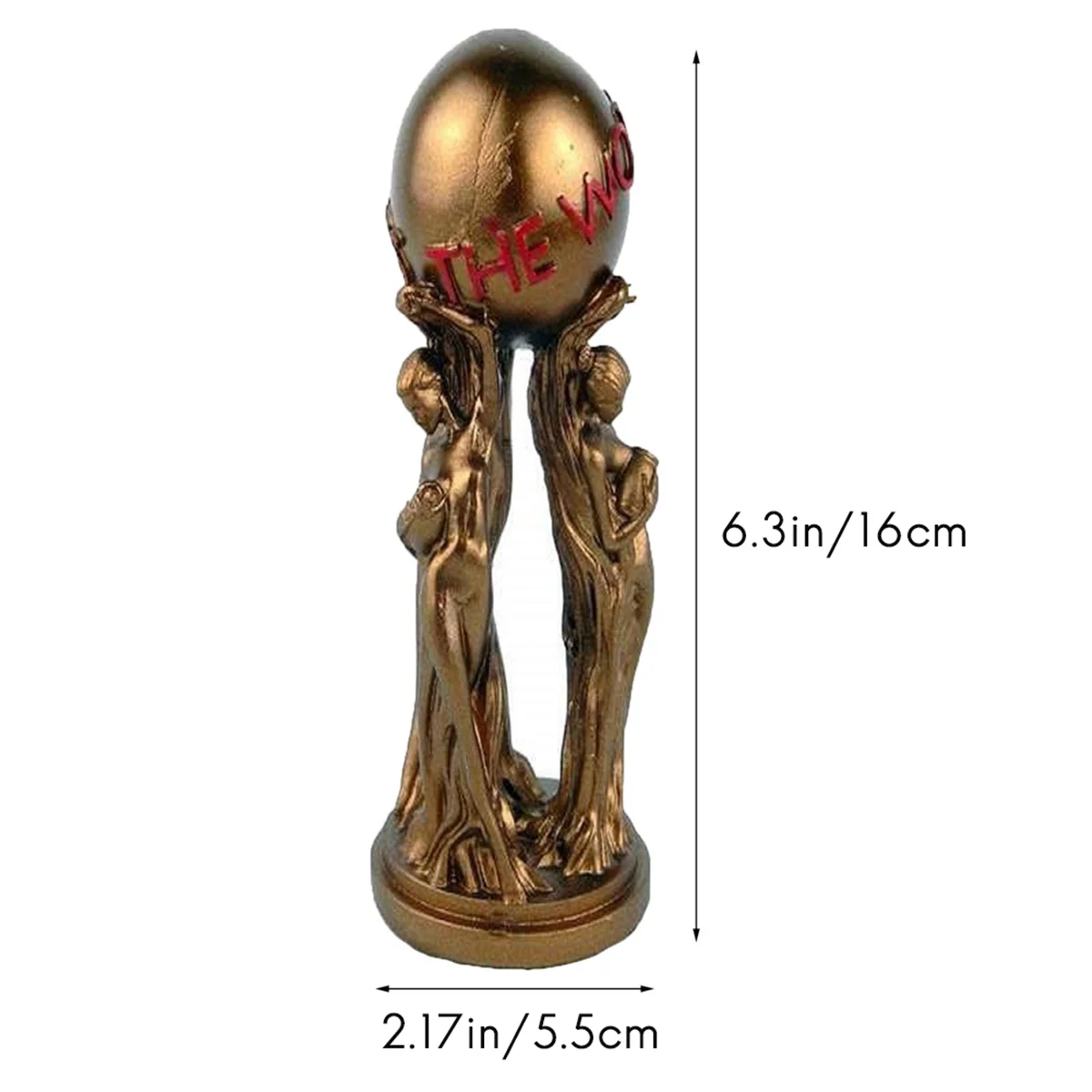 Stylish The World is Your Statue Trophy for Office Home Decoration Birthday Graduation Ceremony Resin Statue