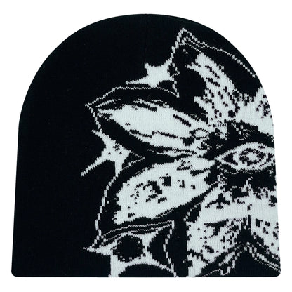 1PCS personalized trend large patterned jacquard knitted hat, street outdoor sports skullcap, unisex beanie