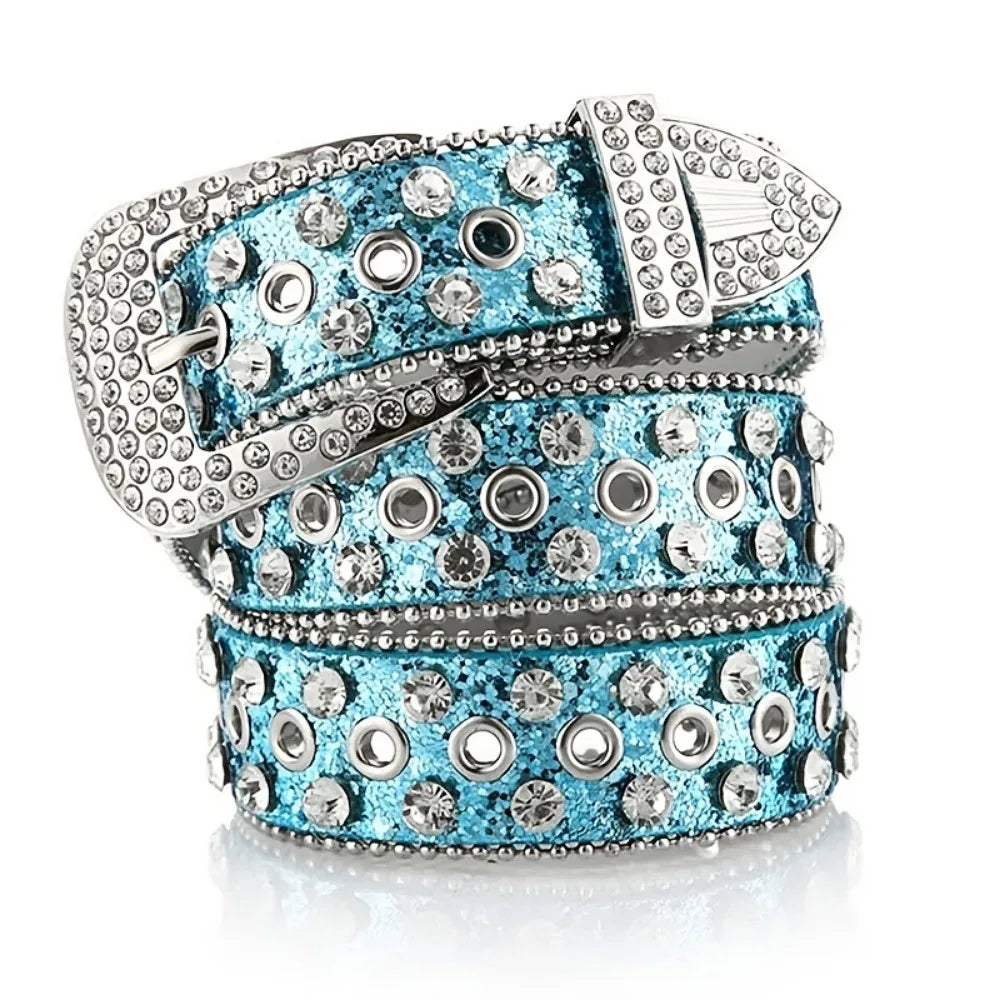 Women's Rhinestone Hollow Belt Women's Pin Buckle Studded Belt For Women Wedding Party Belt Valentines Gifts For Her