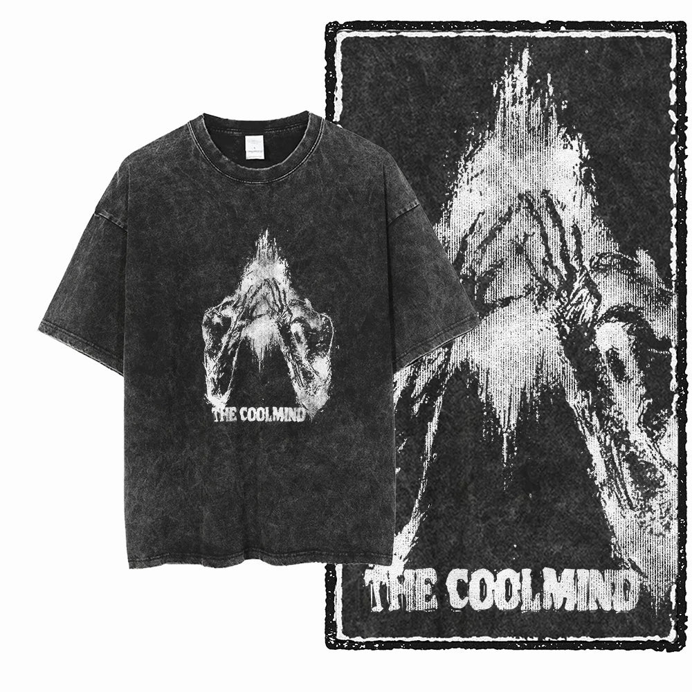 The Coolmind Vintage Black Oversized Cotton T-Shirt