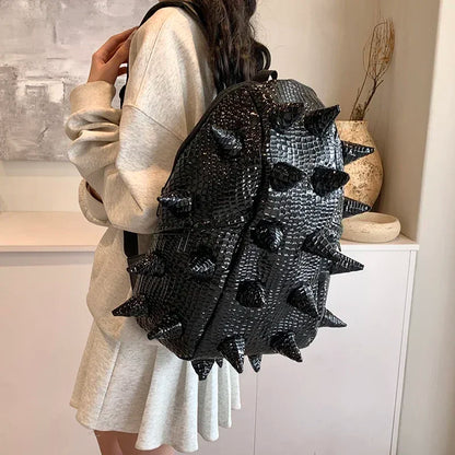 Hedgehog Shape PU Backpacks Large Capacity High Quality Unique Design Personality Backpacks for Unisex 2024 Fashion New Style