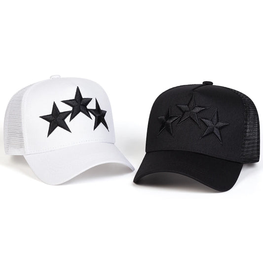 Unisex Pentagram Embroidery Baseball Net Caps Spring and Summer Outdoor Adjustable Casual Hats Sunscreen Hat Sports Cap