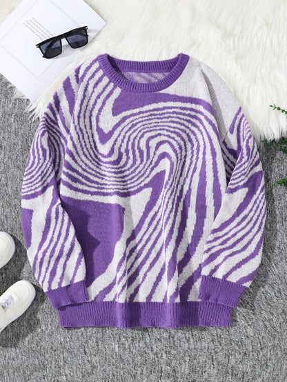 Spiral Wave Knit Sweater