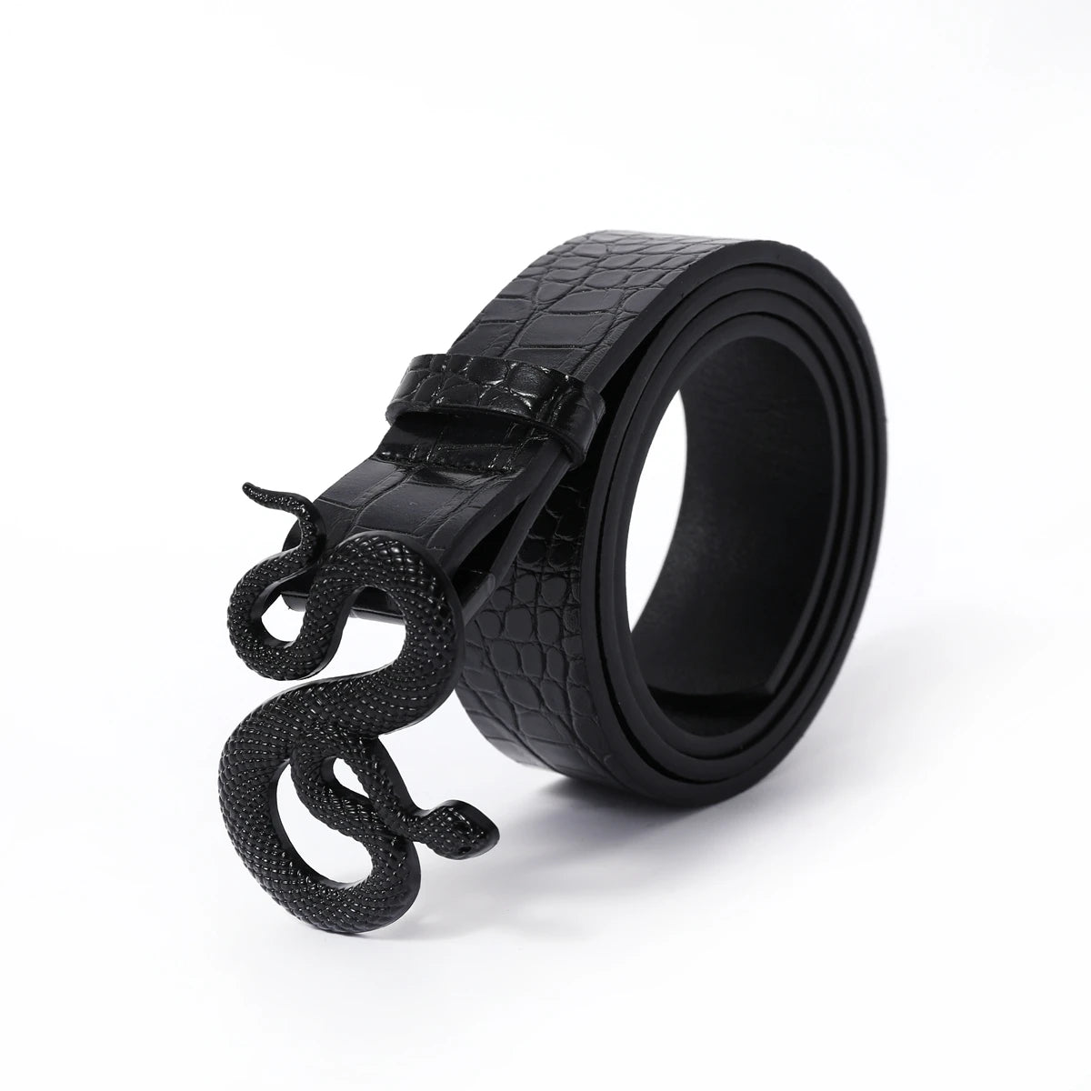 Hot Sale New Fashion Snake Belt Buckle with PU Leather Belt for Women Dress Designer Western Vintage Style Black Belts for Girls