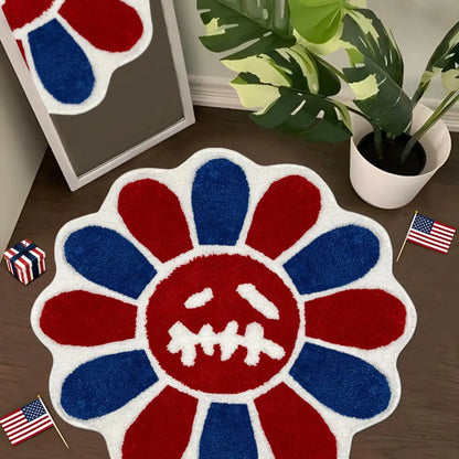 Gothic Sunflower Stitch Mouth Floor Rug