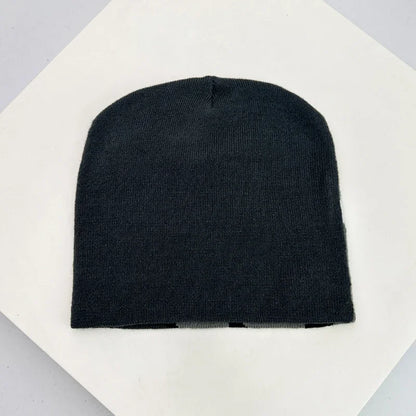 Autumn and Winter New Letter Wool Knitted Hats Color Block Warm Hip Hop Personal Beanies Versatile Street Fashion Niche Skate