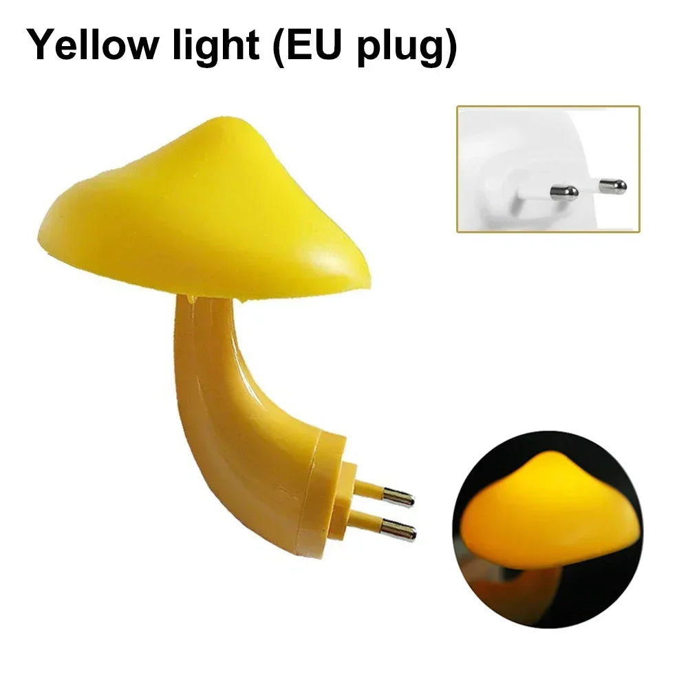 Mushroom LED Night Lights Shape Automatic Sensor Bedroom Decor US Plug Wall Lamps for Kid Children's Room Bedside Mini Lamp