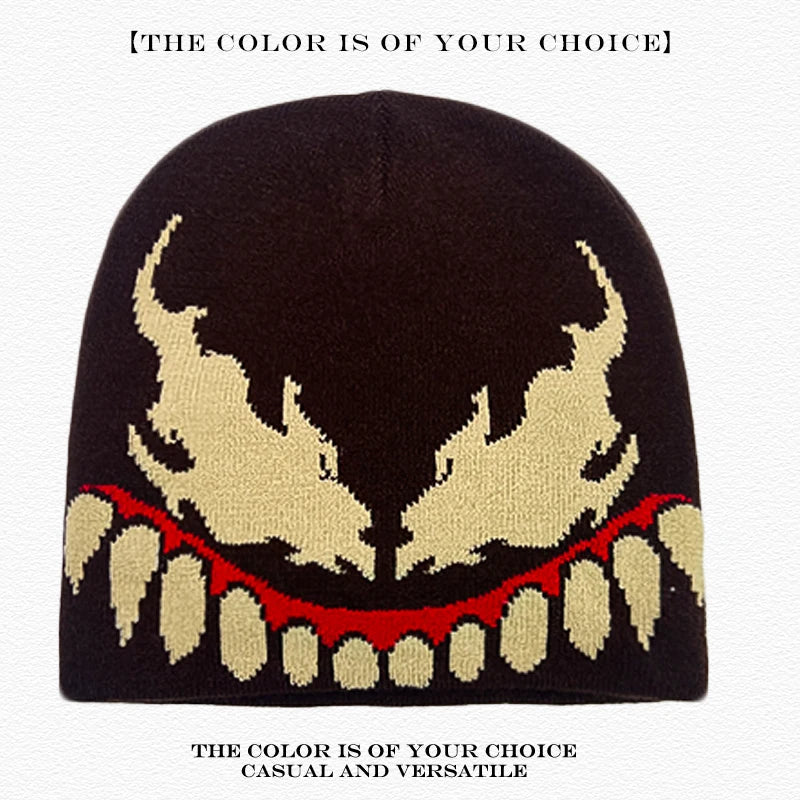 Venom Graphic Knit Beanie Hat
