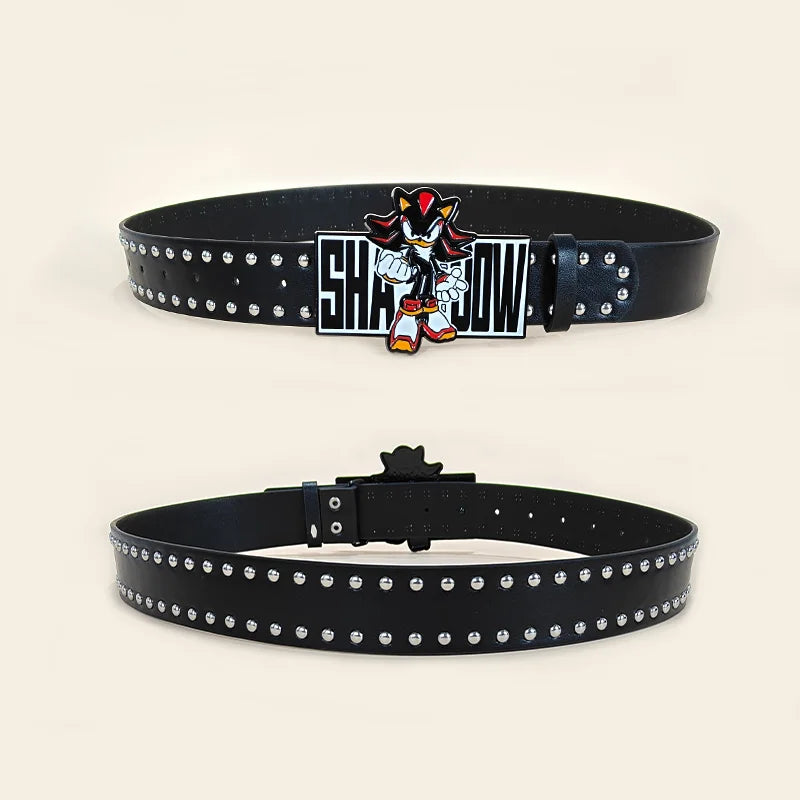 Exaggerated INS Harajuku Y2K Thousand Nights Black Speed Boy Belt Cropped Studded Decoration Belt Street Style For Men Women Chi