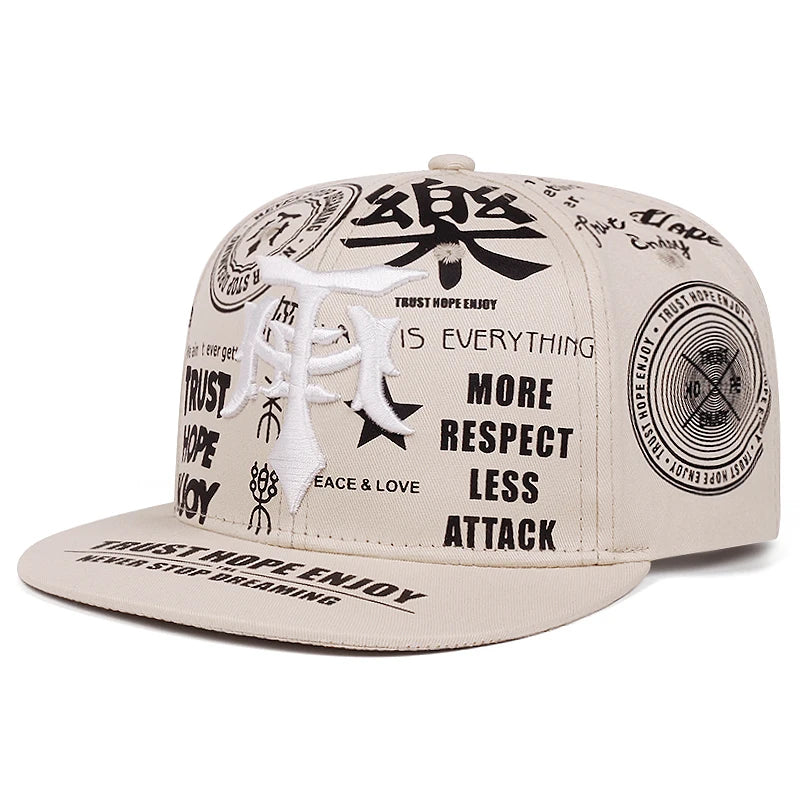 Streetwear Graffiti Print Snapback Baseball Cap