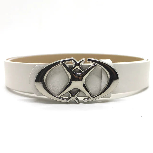 Moon Star Metal Buckle Leather Belt