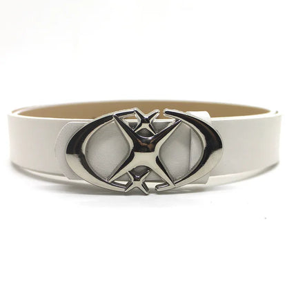 Moon Star Metal Buckle Leather Belt