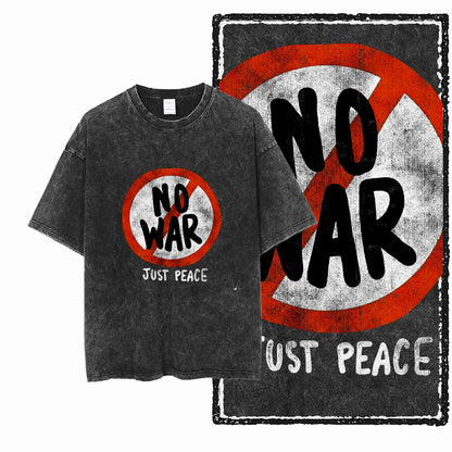Black Vintage No War Unisex Cotton T-Shirt