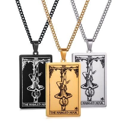 Stainless Steal Tarot Card Chain Necklace