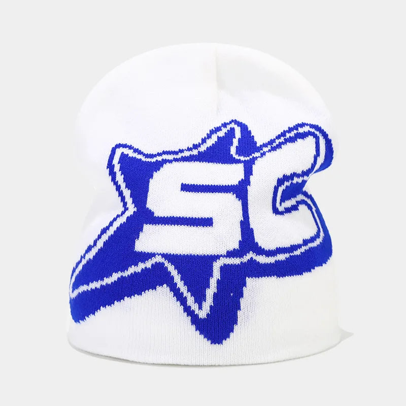 Fashion Letter Y2K Skiing Hat Warm Beanies for Women Men Hip Hop Knitted Cap Bonet Accessories Autumn Winter Outdoor Cycling Cap